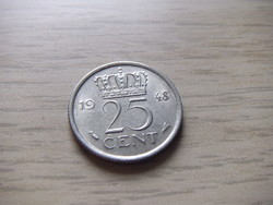 25 Cent 1948 Netherlands