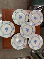Herendi 6 személyes kék Apponyi desszertes tányér