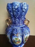Baroque scene Italian deruta vase 30 cm