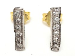 407T. From HUF 1 antique art deco platinum, 18k gold 1.16G accant diamond 0.2Ct earrings