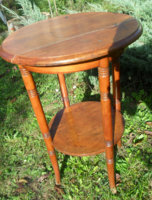Vintage art deco loft style round telephone hall wooden table floral pedestal side table