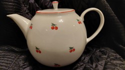 Alföldi edénygyàros porcelán teás kanna cseresznyés