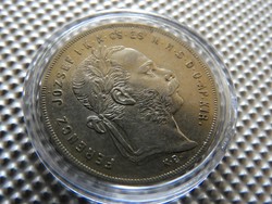 1878 KB Körmöcbánya ezüst 1 Ft forint KAPSZULÁBAN . Peremirat olvasható: FJ felül (09KB509)
