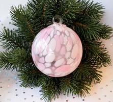 Large marble glass sphere Christmas tree ornament