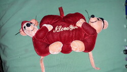 Retro cute hanging red hanging plush heart in love mouse pair 20x12 cm according to pictures