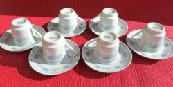 Porcelán - Made In China Kínai 6db-os 6 Személyes Teás Kávés Készlet Csésze + Alátét