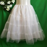 Wedding asz08 - snow white 2-layer lined frill petticoat
