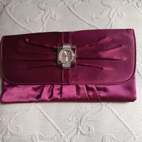 Szatén pink Vintage női alkalmi táska elején óra dísz újszerű