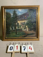 XX. század eleje, magyar festő festménye, olaj, vászon, 65 x 70 cm-es, szignált