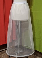 Wedding asz01b - 1 round elastic ecru bridal petticoat, hoop, step reliever