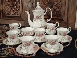 Royal Albert Moss Rose angol csontporcelán kávés készlet
