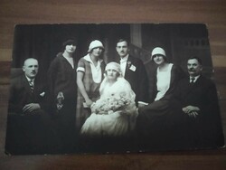 Wedding photo, photographer János szabó, Máramarossziget, size: 13.5 cm x 8.5 cm, from about 1910-20 Years
