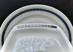 Alföldi kék arany kerek és hosszúkás kínáló tálaló tál tányér