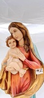 Szűz Mária kis Jézussal festett fa szobor