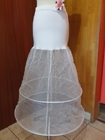 Wedding asz23 - white elastic top with 2 hoop bottom petticoat for barge dress