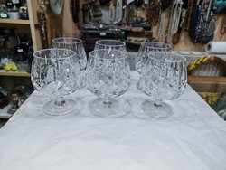 6 crystal cognac glasses