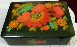 Old hand painted wooden box