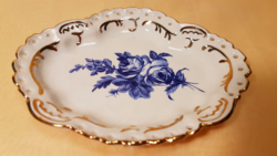 From HUF 1! Aquincumi, beautiful, blue floral, thickly gilded, openwork offering/ring holder