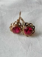 A pair of 14 carat ruby earrings