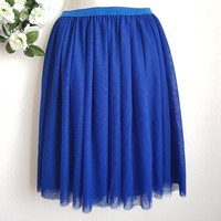 Wedding asz29g - 5-layer royal blue midi tulle skirt