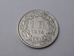 Svájc 1 Frank 1974 érme - Svájci 1 frank 1974 külföldi pénzérme