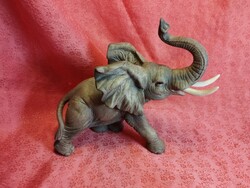 Lifelike stoneware elephant