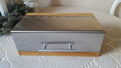 Bamboo bread box with stainless door