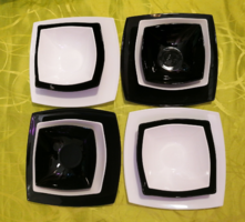 Luminarc black white tableware for 4 people