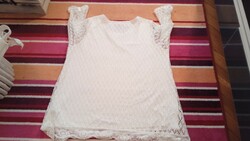 White lace applique tunic or top with size 50 - 52 S