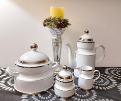 Christmas tea set winterling marktleuthen Bavarian porcelain with silver stripes 4 pcs