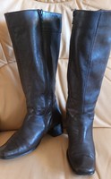 40 Davos dark brown long-stiletto genuine leather buttery soft zipper comfortable pretty women's boots