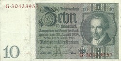 10 Reichsmark 1929 Germany watermark a.Truer