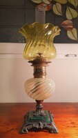 Secession antique glass table kerosene lamp, a glass historical specialty!