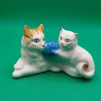 Retro porcelain cats with balls