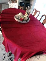Huge Christmas deep burgundy, mirror velvet tablecloth