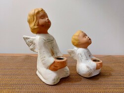 Christmas angels ceramic incense cone holder or mini candle holder 2 pcs