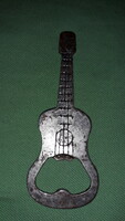 Old metal guitar-shaped beer opener, bottle opener not only for rock musicians, 10 cm according to the pictures