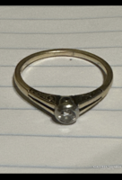14 Kr old gold ring, nice and big /3-3.2 mm/decorated with diamonds for sale!Ara: 44,000.-