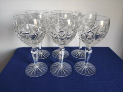 6 Crystal champagne / wine glasses with swirling lips