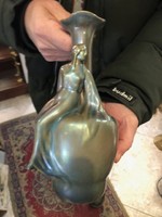 Antik Zsolnay szecessziós eozin váza, porcelán, 24 cm-es.