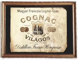 Hungarian-French cognac factory light company sign from the 1800s!