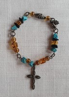 Pearl mineral bracelet cross pendant jewelry handicraft