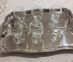 Short drinking glasses with polished pattern (6 pcs.)