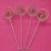 Old mesh small strainer scoop copper alloy