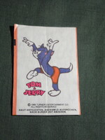Chewing paper label, Germany chewing gum insert. Tom & Jerry tattoo, 1989