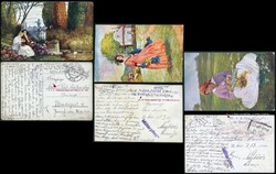I. Vh 3 postcards with military stamps