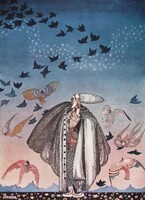 Northern folktale art nouveau illustration reprint print 1914 kay nielsen lord of the birds