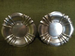 2 identical massive silver bowls