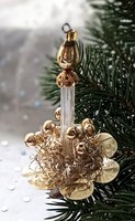 Üveg csipeszes gyertya karácsonyfa dísz 8cm