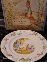 Wonderful wedgwood english children's china flat plate from the adventures of peter rabbit peter rabbit